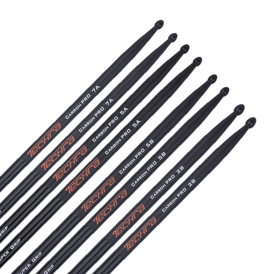 Carbon PRO Super Grip Techra Drumsticks